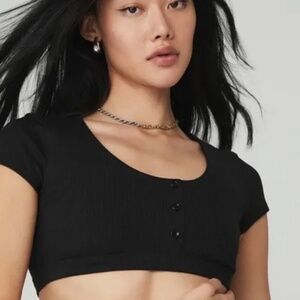 Alo Yoga Blissful Henley Bra Top- S